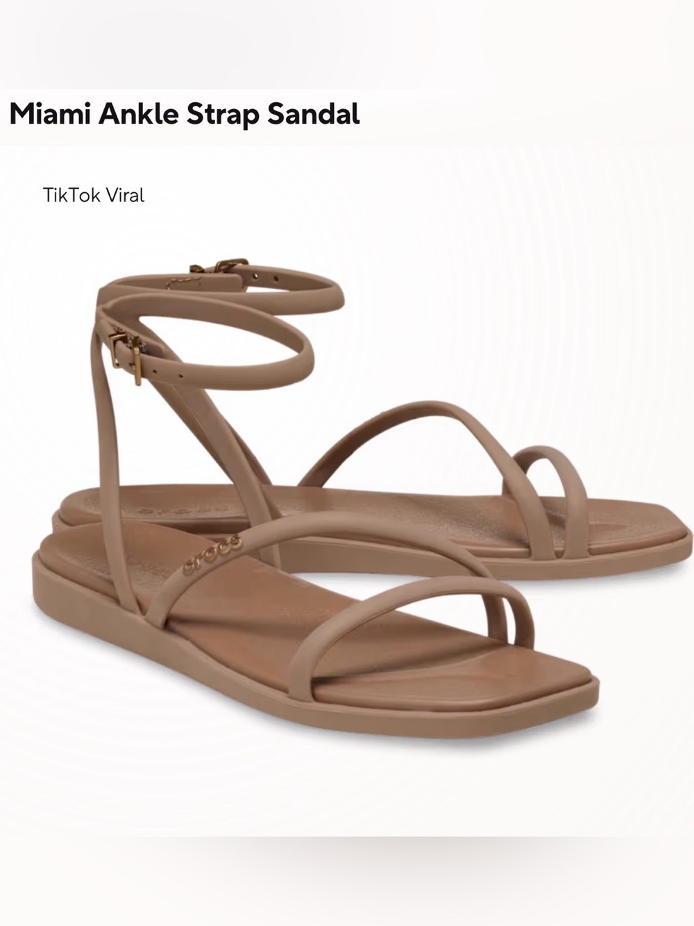 CROCS Miami Ankle Strap Sandal - Taupe